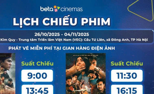Chiếu miễn phí “Mưa đỏ” và “Tử chiến trên không” tại Hội chợ mùa thu 2025